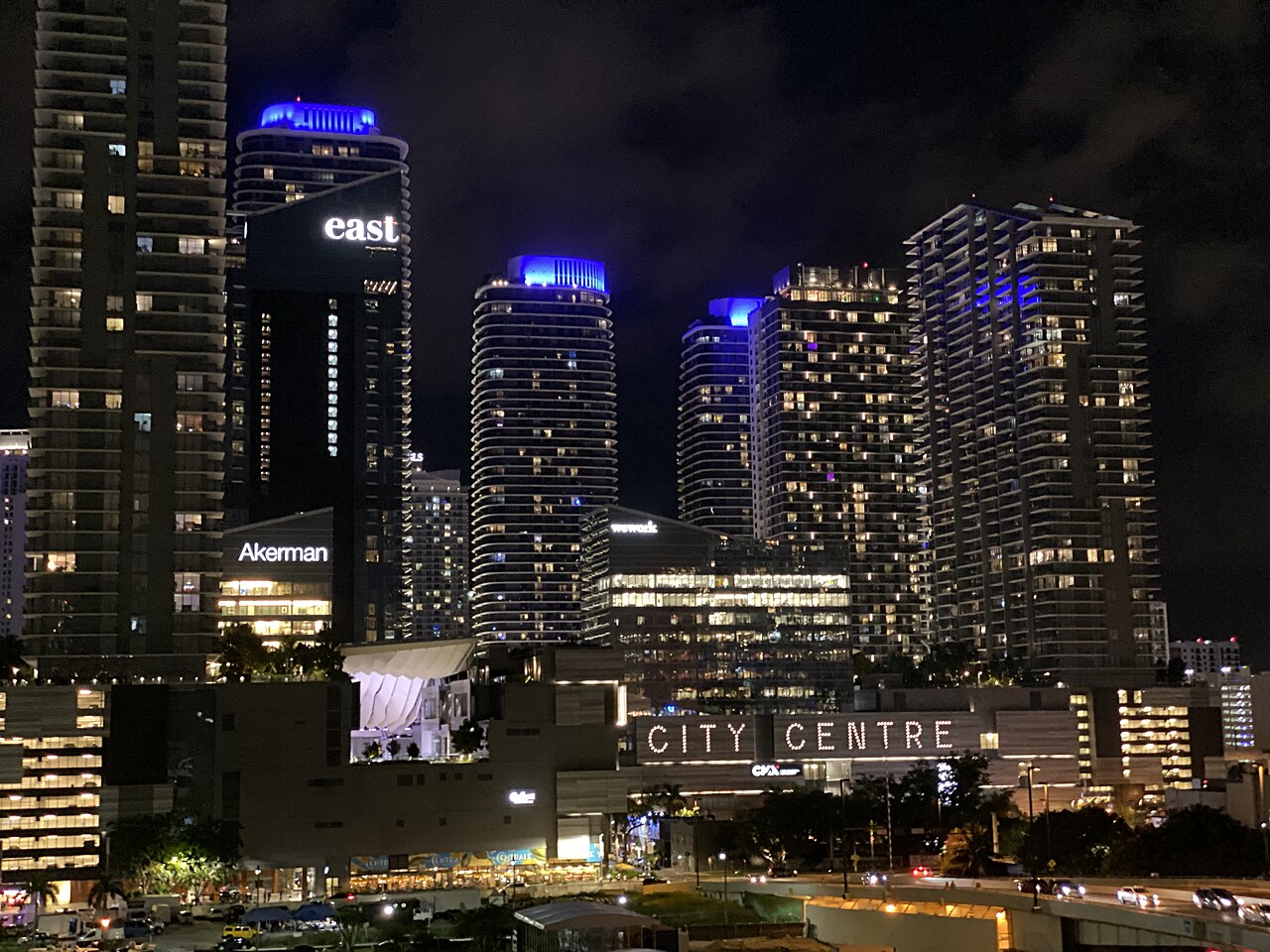 Brickell at night, Miami